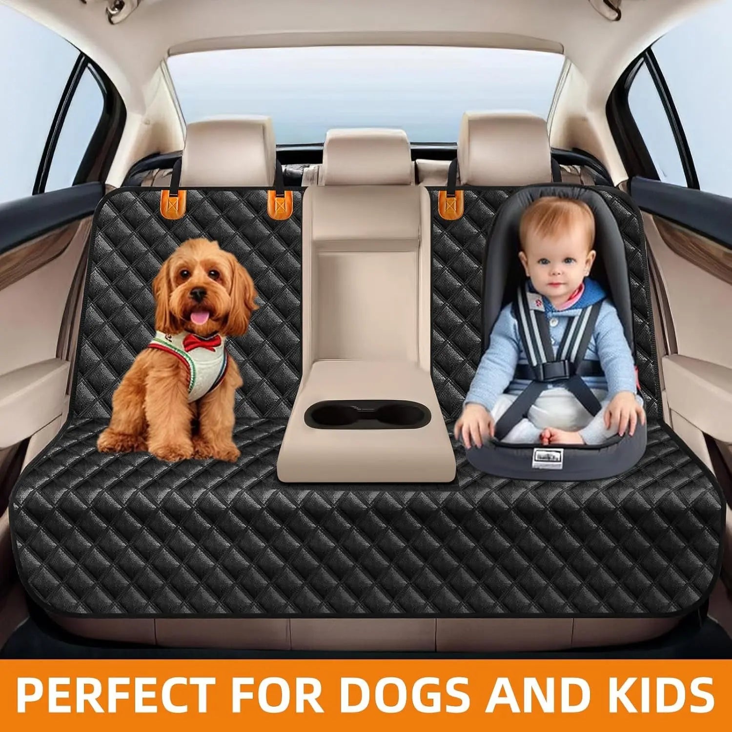 Dog Car Seat Cover for Back Seat - Waterproof and Scratchproof Back Seat Cover for Dogs Nonslip Car Seat Cover for Dogs Fits for Cars and Suvs
