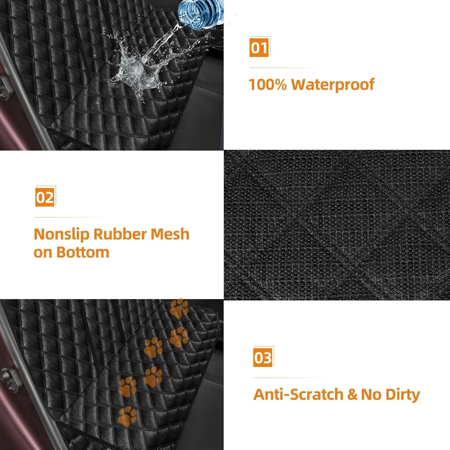 Dog Car Seat Cover for Back Seat - Waterproof and Scratchproof Back Seat Cover for Dogs Nonslip Car Seat Cover for Dogs Fits for Cars and Suvs